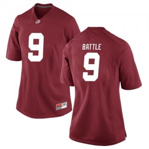 Women's Alabama Crimson Tide #9 Jordan Battle Crimson Game NCAA College Football Jersey 2403NMJK3